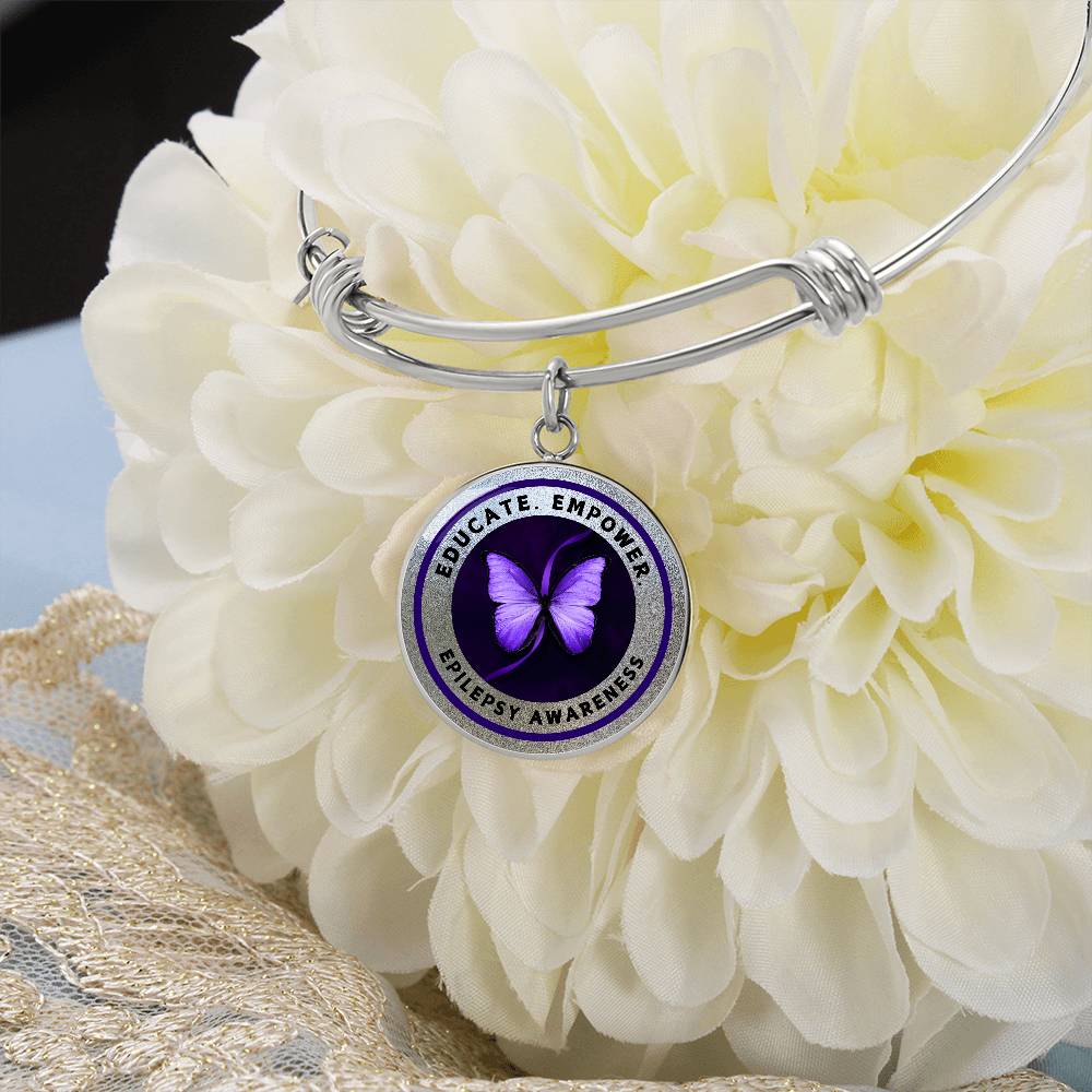 Educate, Empower: Silver Epilepsy Awareness Bracelet