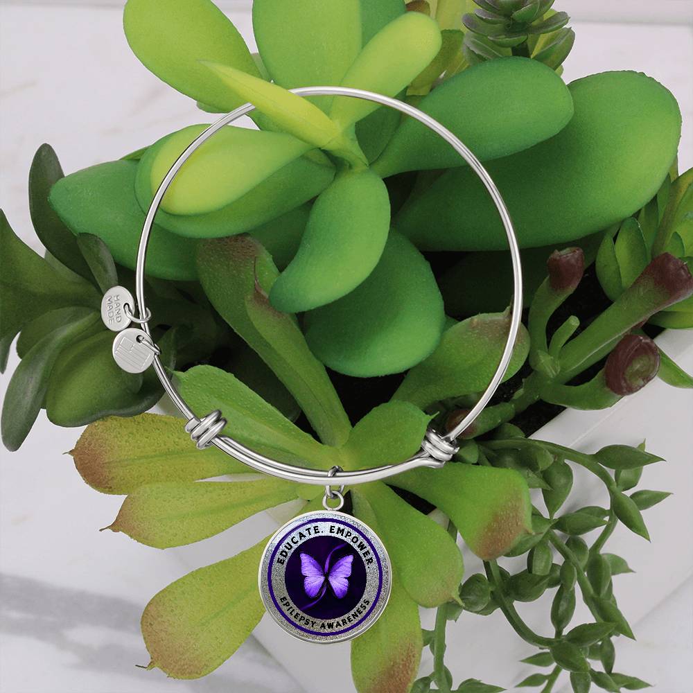 Educate, Empower: Silver Epilepsy Awareness Bracelet