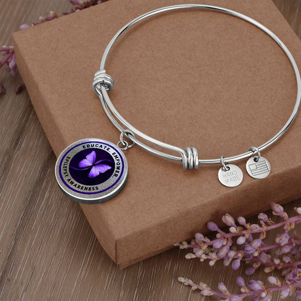Educate, Empower: Silver Epilepsy Awareness Bracelet