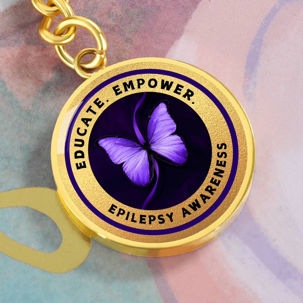 Llavero de Concienciación sobre la Epilepsia en Oro