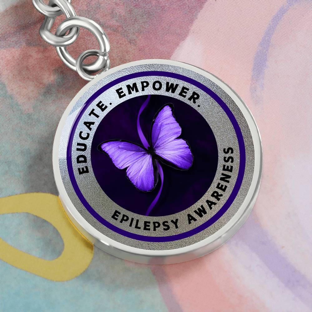Llavero de Concienciación sobre la Epilepsia en Plata