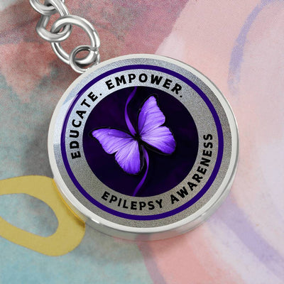 Epilepsy Awareness Keychain in Silver