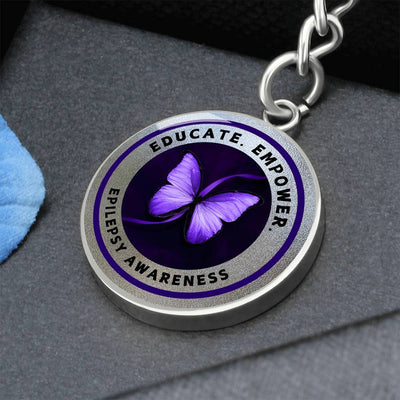 Epilepsy Awareness Keychain in Silver