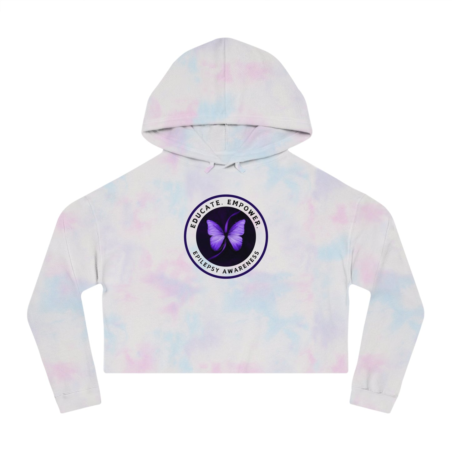 Educate, Empower Epilepsy Awareness Women's Cropped Hoodie