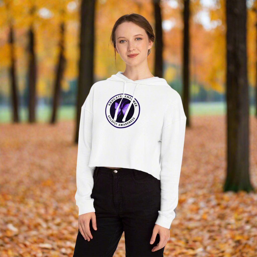 Educate, Empower Epilepsy Awareness Women's Cropped Hoodie