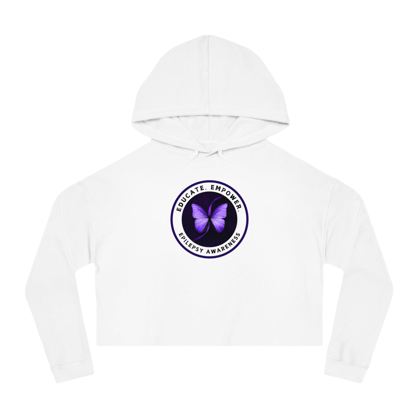 Educate, Empower Epilepsy Awareness Women's Cropped Hoodie