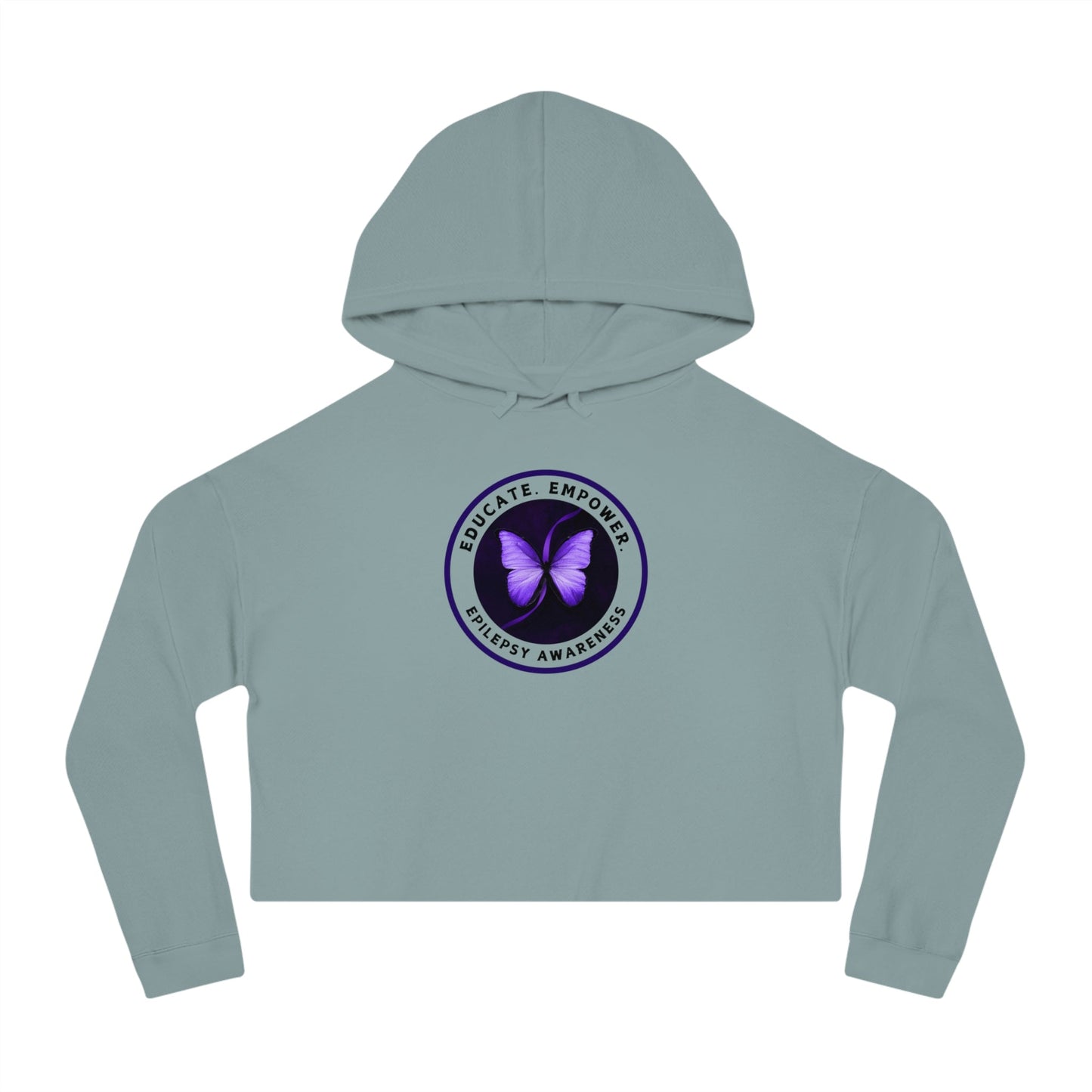 Educate, Empower Epilepsy Awareness Women's Cropped Hoodie