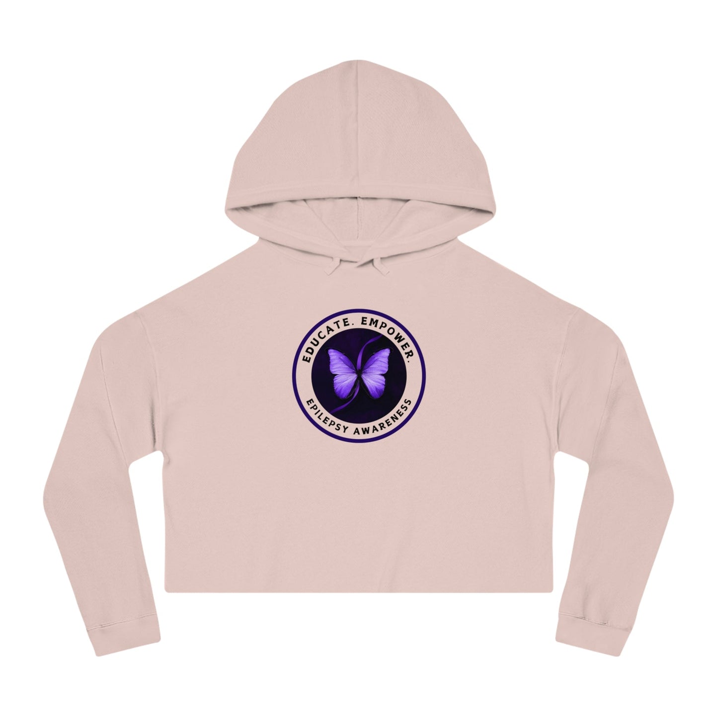 Educate, Empower Epilepsy Awareness Women's Cropped Hoodie