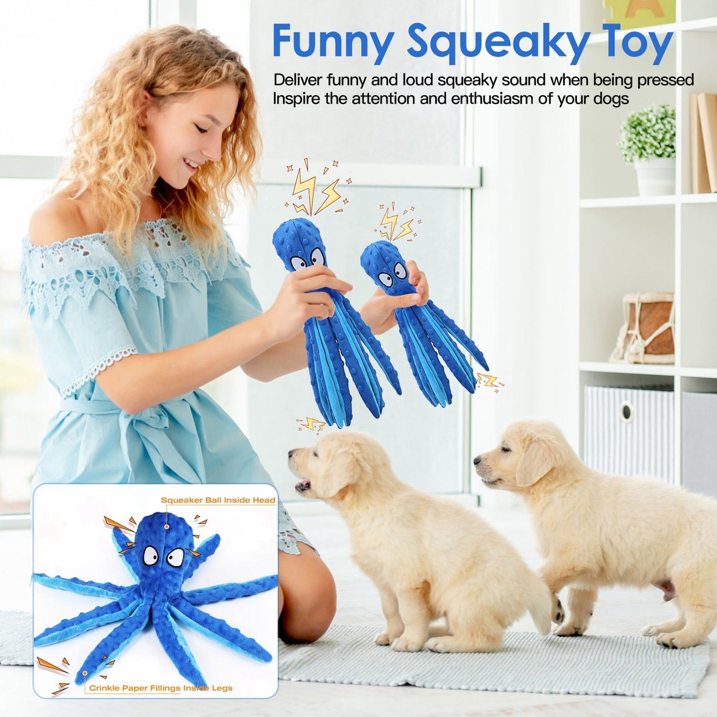GBruno 2-Piece Squeaky Dog Toy Set