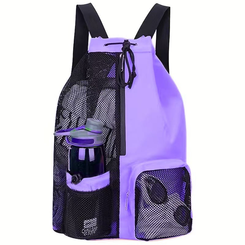 Sac à dos en maille avec cordon de serrage pour aventures à la plage