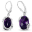 Boucles d'oreilles en argent sterling avec améthyste et topaze blanche de 10,18 carats
