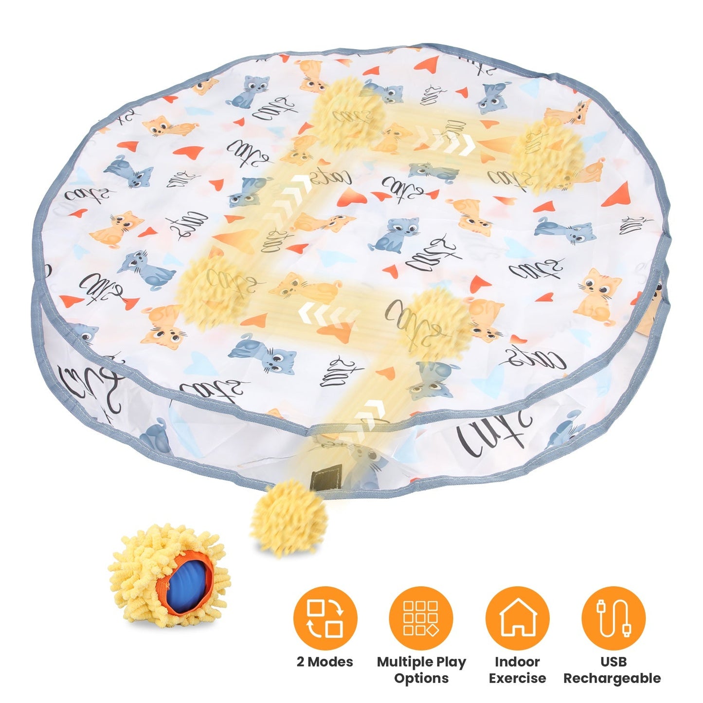 Balle de Jouet Interactive Rechargeable pour Chats d'Intérieur