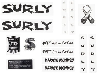 Conjunto de Calcomanías para el Cuadro Surly Karate Monkey - Negro