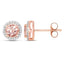 Pendientes Halo de Morganita y Diamante Blanco de 0.93 Quilates
