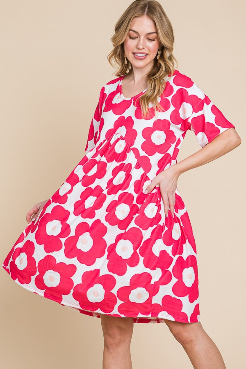 Trendy Floral Print Ruched Dress for Effortless Style