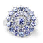 Bague de fiançailles en argent sterling avec tanzanite véritable de 2,27 carats