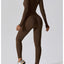 Women's Long-sleeve Zipper Yoga Sports Jumpsuit