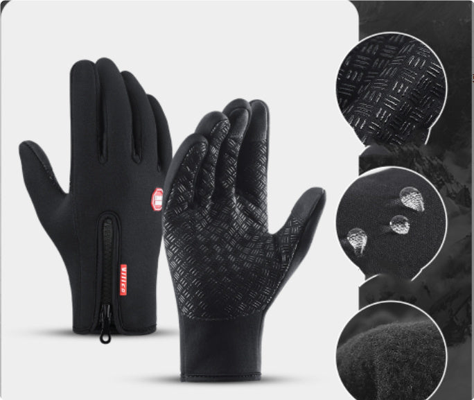 Winter Gloves Touch Screen Riding Motorcycle Sliding Waterproof Sports Gloves With Fleece - Korvel