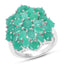 5.88 Carat Genuine Emerald .925 Sterling Silver Engagement Ring