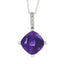Pendentif de mode en améthyste et diamant en or blanc 10KT