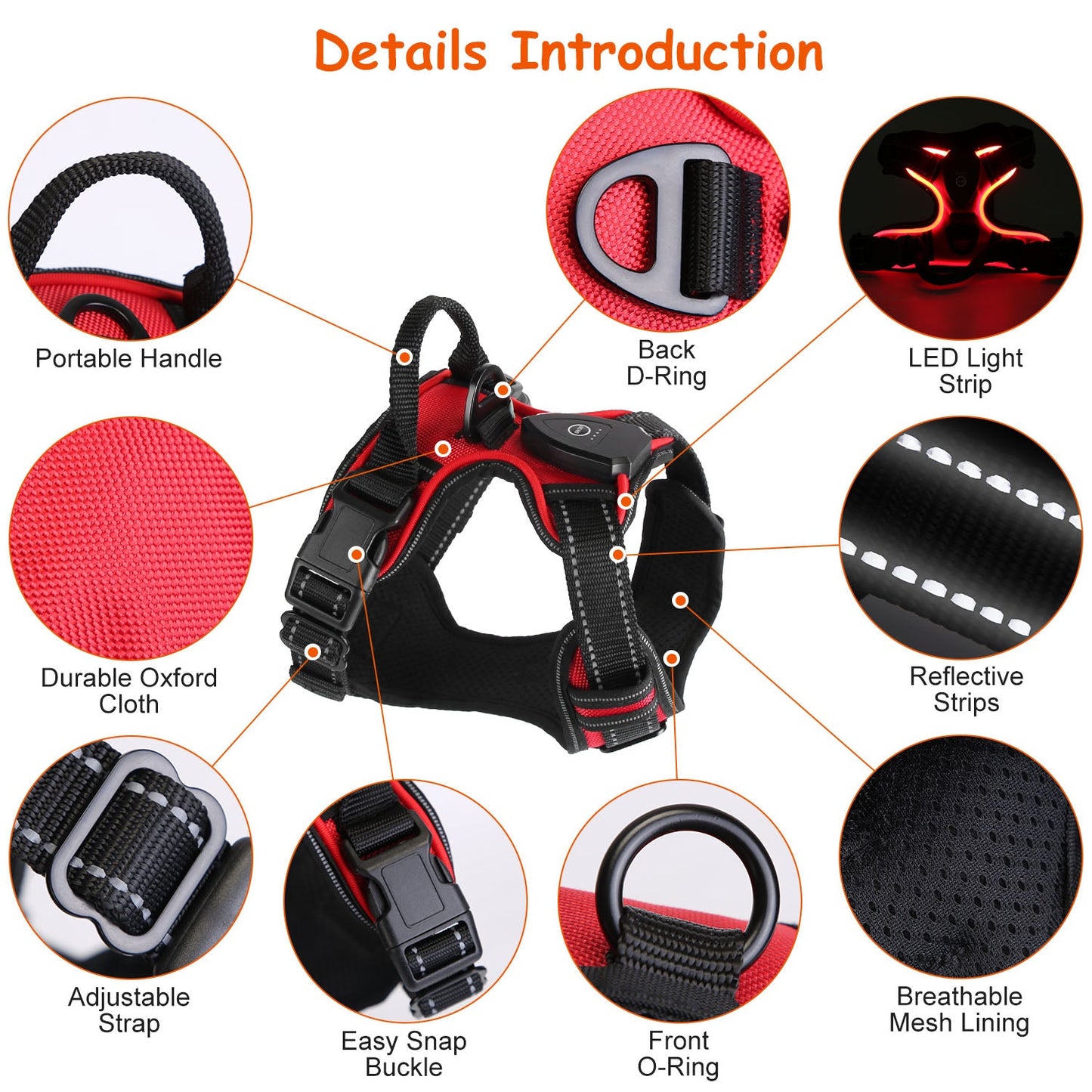 LED Light Up Dog Harness for Enhanced Safety