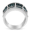 Bague cocktail en or blanc 14K avec diamants bleus - Taille 6