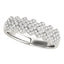 Diamond Studded Wide Multi-Diagonal Pattern Ring in 14k White Gold