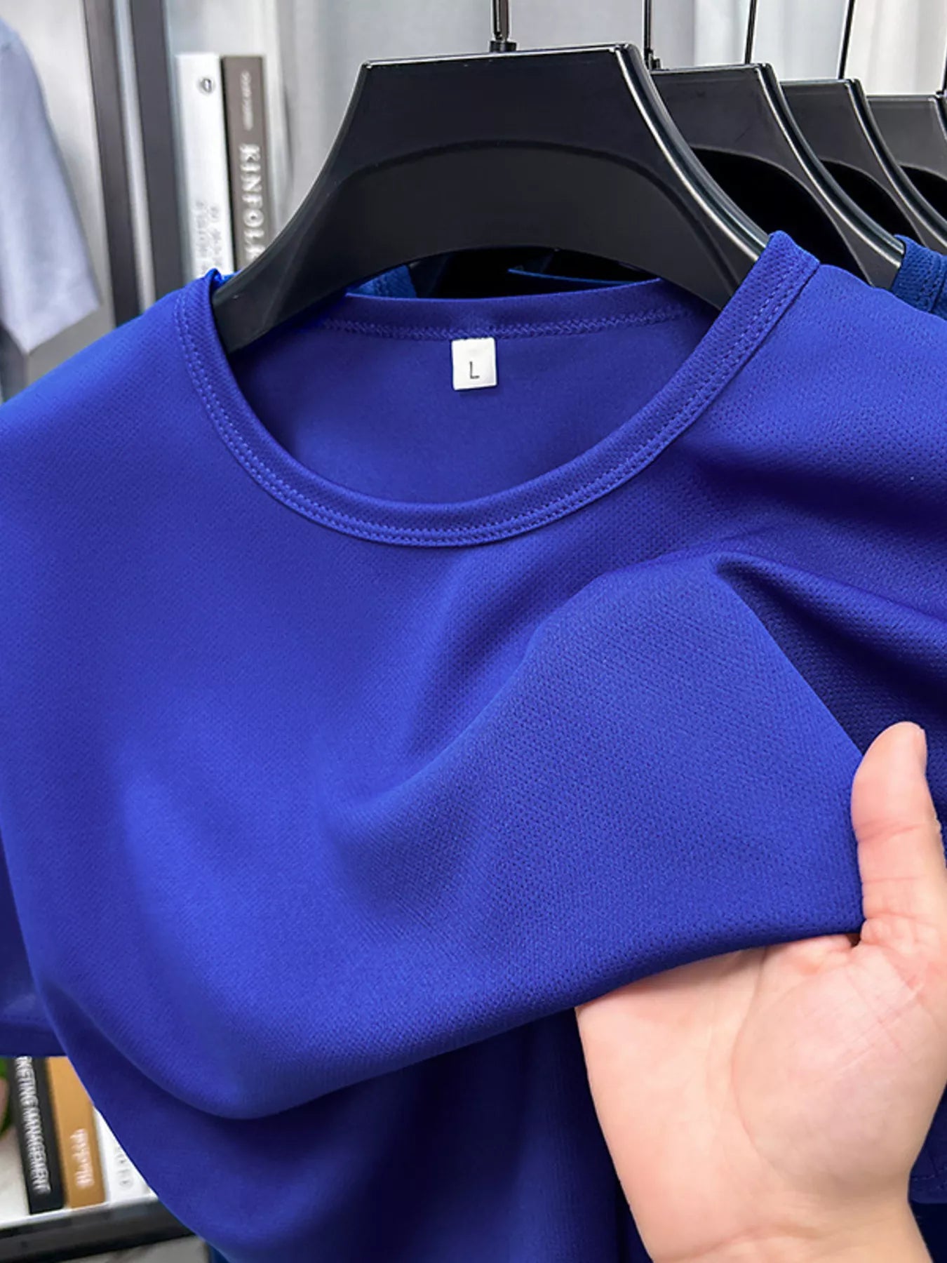 Camiseta de Manga Corta de Cuello Redondo para Hombre en Tallas Grandes