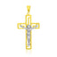 Pendentif croix en or bicolore 14k