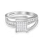 10K White Gold Princess-Cut Diamond Cluster Bypass Ring - Size 7