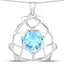 11.50 Carat Swiss Blue Topaz Pendant in Sterling Silver