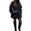 Womens Wool Coat with Belt and Mock Neck