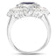 3.06 Carat Sapphire and White Topaz Sterling Silver Ring