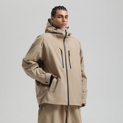 Men's Waterproof Breathable Loose Zip Ski Suit Jacket