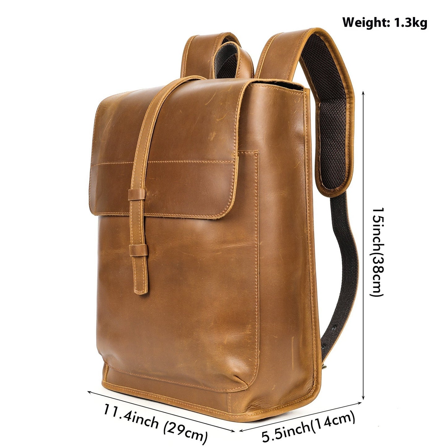 Sac à dos de voyage en cuir premium pour ordinateur portable