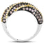 Bague en argent sterling avec diamants champagne et jaunes de 1,25 carat