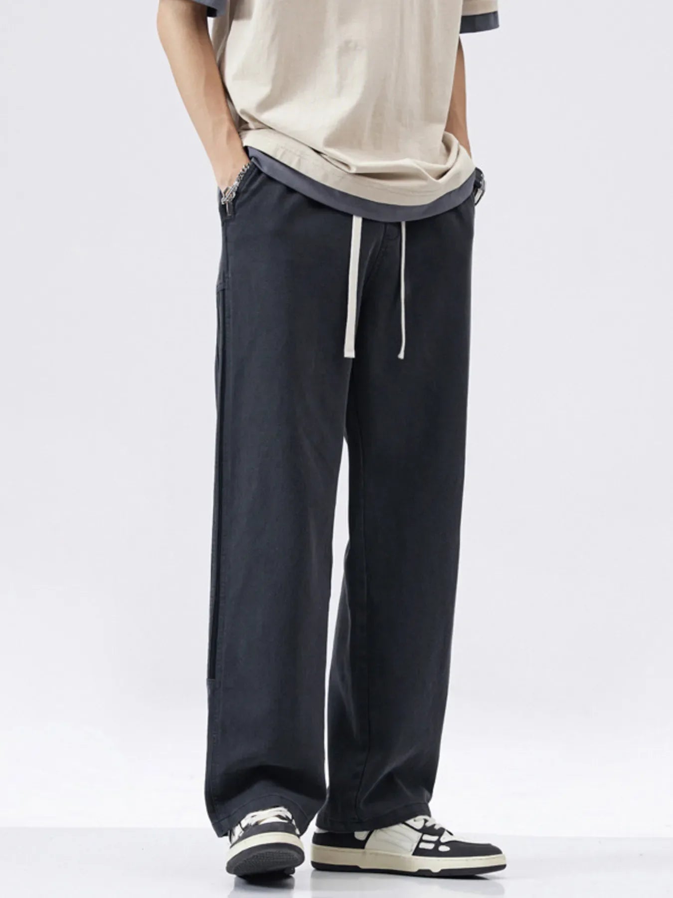 Men's Plus Size Loose-Fit Drawstring Casual Joggers