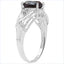 Anillo de Plata de Ley con Cuarzo Ahumado de 2.59 Quilates y Topacio Blanco