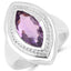2.00 Carat Genuine Amethyst Sterling Silver Engagement Ring