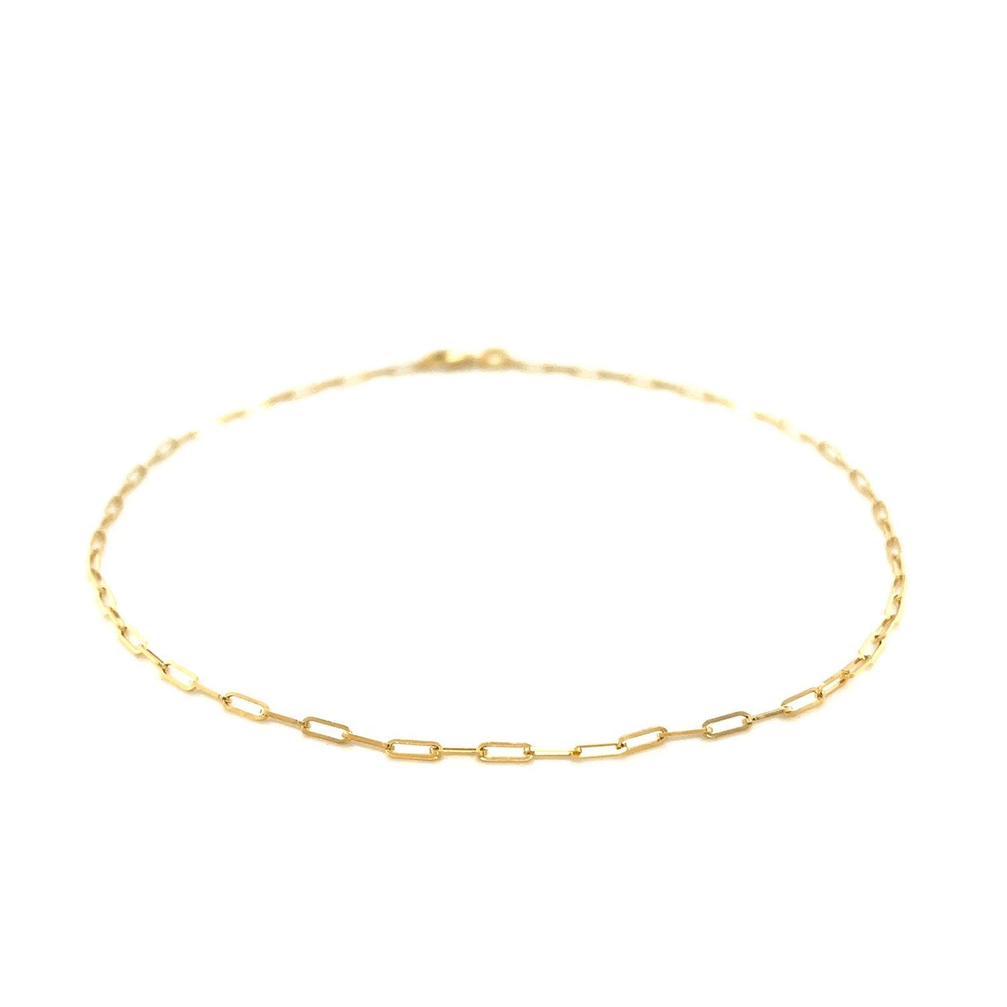 14K Yellow Gold Fine Paperclip Anklet