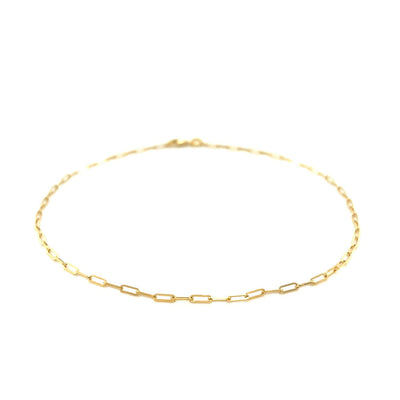 14K Yellow Gold Fine Paperclip Anklet