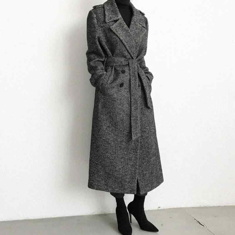 Korean-Style Mid-Length Wool Coat for Women
