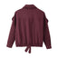 Chaqueta Bomber Suelta y Versátil para Mujer en Rojo Vino