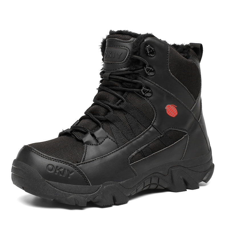Men's Fleece-Lined Winter Combat Boots for Outdoor Adventures