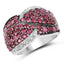 3.06 Carat Ruby & White Topaz .925 Sterling Silver Engagement Ring