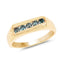Anillo de Compromiso con Diamante Azul Baño de Oro Amarillo de 14K