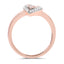 Anillo de Compromiso de Diamante Blanco Genuino de 0.29 Quilates en Oro Rosa de 14K