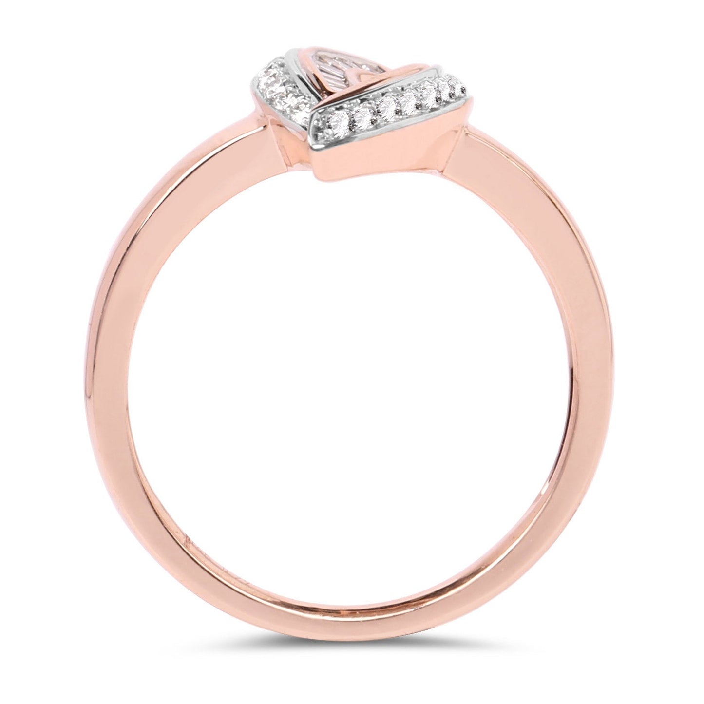 Anillo de Compromiso de Diamante Blanco Genuino de 0.29 Quilates en Oro Rosa de 14K