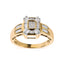 10K Yellow Gold 1/2 Cttw Diamond Composite and Halo Ring - Size 7