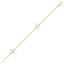 Bracelet de cheville en or bicolore 14k avec cœurs entrelacés